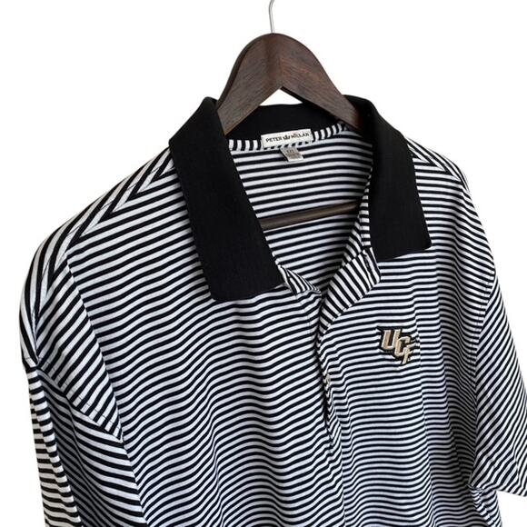 Peter Millar Black and White Striped UCF Polo - XXL - Picture 2 of 5